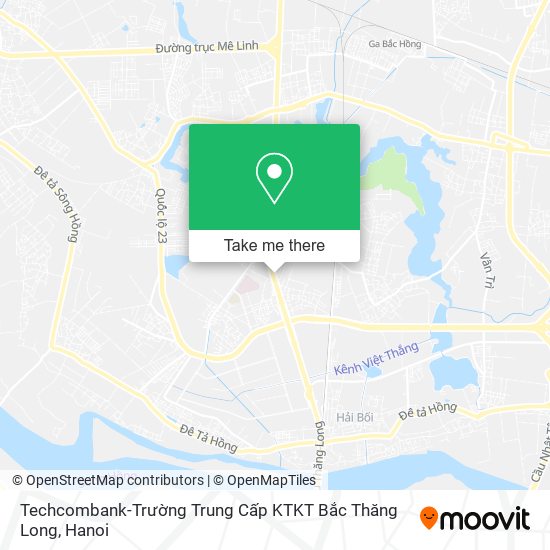 Techcombank-Trường Trung Cấp KTKT Bắc Thăng Long map