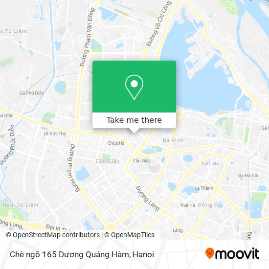 Chè ngõ 165 Dương Quảng Hàm map