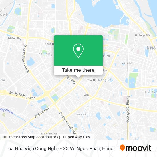 Tòa Nhà Viện Công Nghệ - 25 Vũ Ngọc Phan map