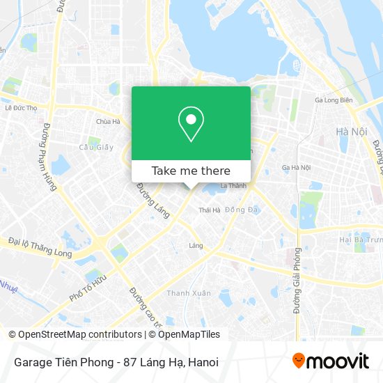 Garage Tiên Phong - 87 Láng Hạ map