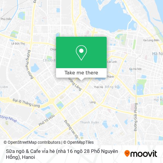 Sữa ngô & Cafe vỉa hè (nhà 16 ngõ 28 Phố Nguyên Hồng) map