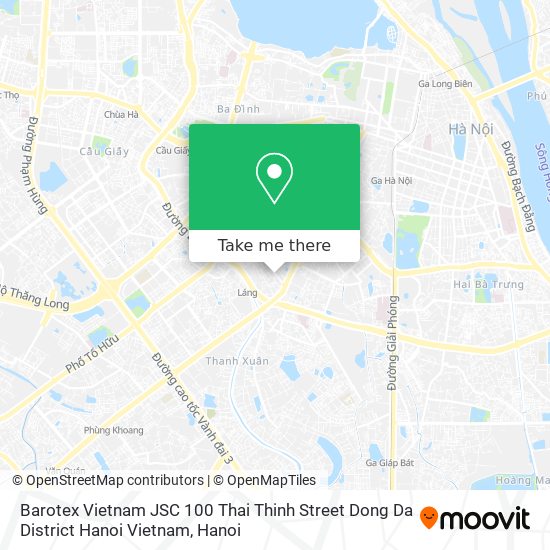 Barotex Vietnam JSC 100 Thai Thinh Street Dong Da District Hanoi Vietnam map