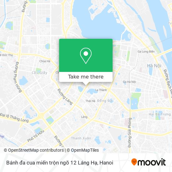 Bánh đa cua miến trộn ngõ 12 Láng Hạ map