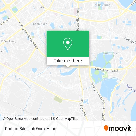 Phở bò Bắc Linh Đàm map