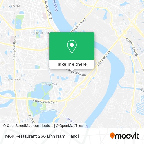 M69 Restaurant 266 Lĩnh Nam map