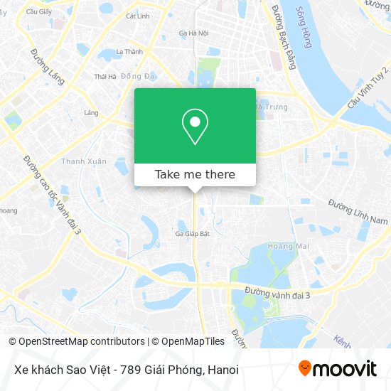 Xe khách Sao Việt - 789 Giải Phóng map