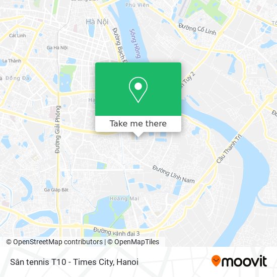 Sân tennis T10 - Times City map