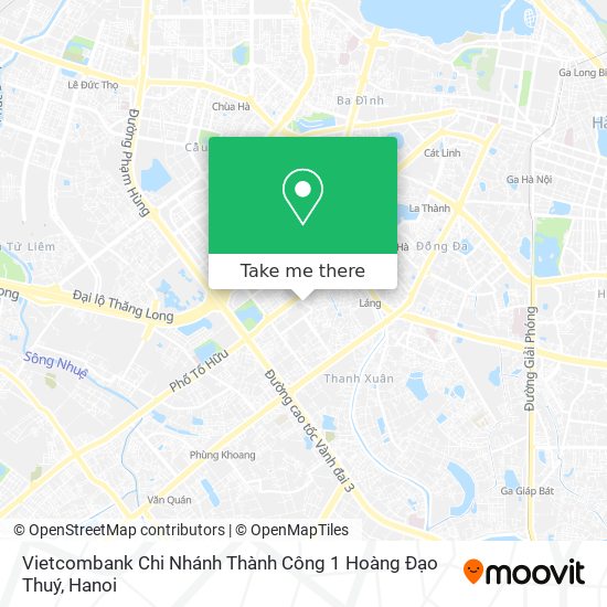 Vietcombank Chi Nhánh Thành Công 1  Hoàng Đạo Thuý map