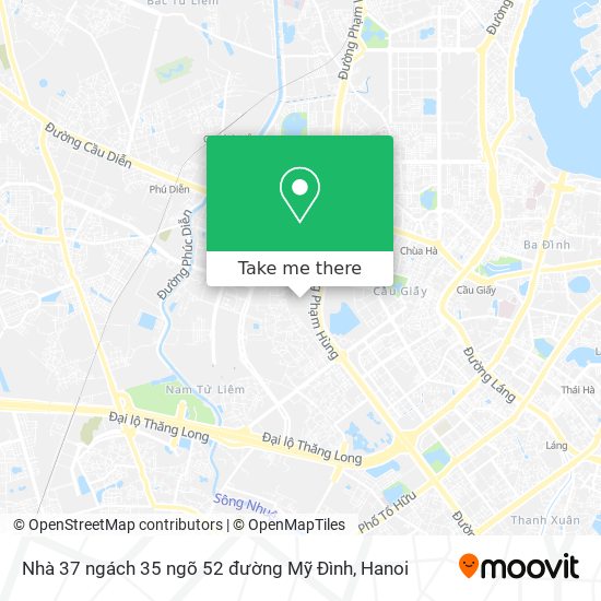 Nhà 37 ngách 35 ngõ 52 đường Mỹ Đình map