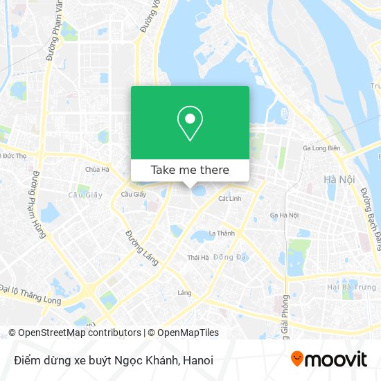 Điểm dừng xe buýt Ngọc Khánh map