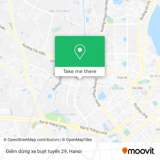 Điểm dừng xe buýt tuyến 29 map