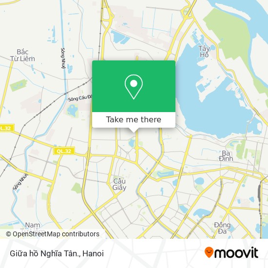 Giữa hồ Nghĩa Tân. map