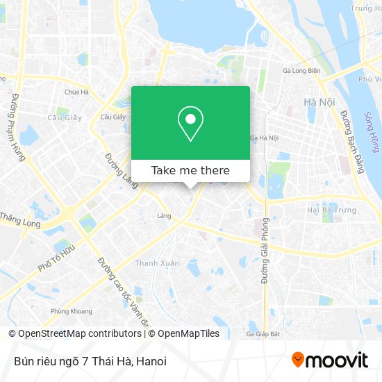 Bún riêu ngõ 7 Thái Hà map