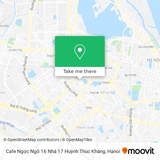 Cafe Ngọc Ngõ 16 Nhà 17 Huỳnh Thúc Kháng map