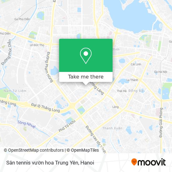 Sân tennis vườn hoa Trung Yên map