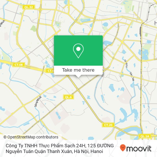 Công Ty TNHH Thực Phẩm Sạch 24H, 125 ĐƯỜNG Nguyễn Tuân Quận Thanh Xuân, Hà Nội map