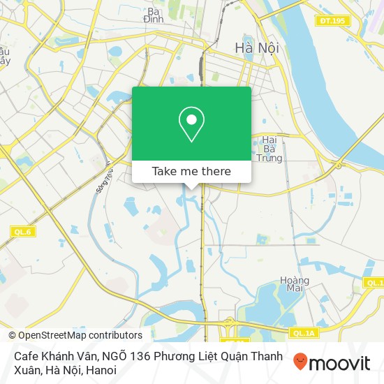 Cafe Khánh Vân, NGÕ 136 Phương Liệt Quận Thanh Xuân, Hà Nội map
