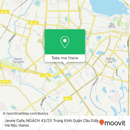 Jeune Cafe, NGÁCH 43 / 25 Trung Kính Quận Cầu Giấy, Hà Nội map