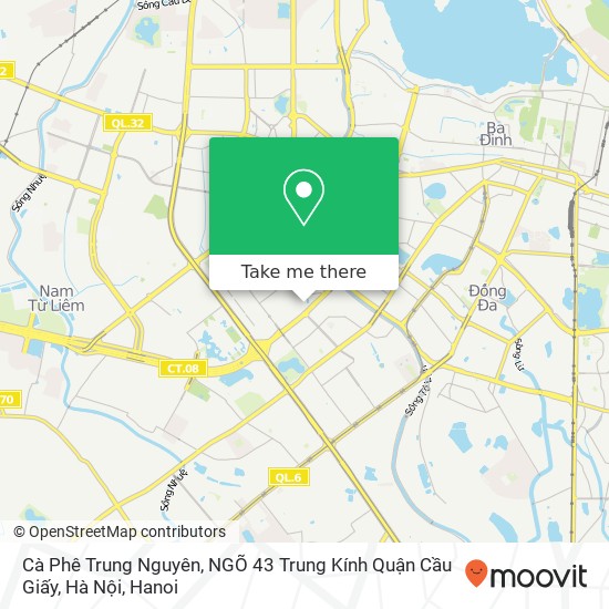 Cà Phê Trung Nguyên, NGÕ 43 Trung Kính Quận Cầu Giấy, Hà Nội map