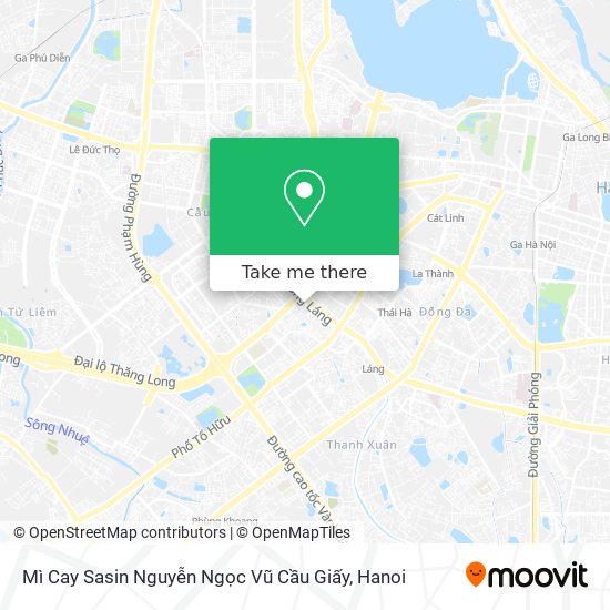 Mì Cay Sasin Nguyễn Ngọc Vũ Cầu Giấy map