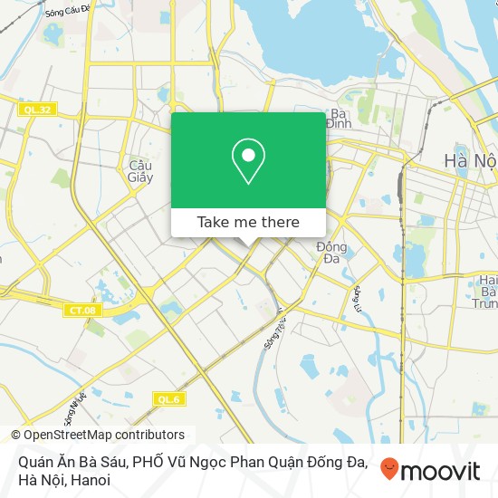 Quán Ăn Bà Sáu, PHỐ Vũ Ngọc Phan Quận Đống Đa, Hà Nội map