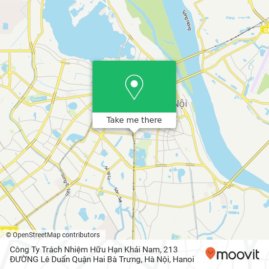 Công Ty Trách Nhiệm Hữu Hạn Khải Nam, 213 ĐƯỜNG Lê Duẩn Quận Hai Bà Trưng, Hà Nội map