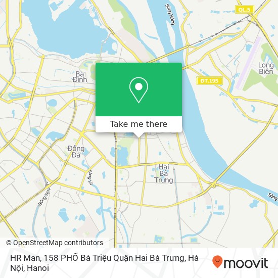 HR Man, 158 PHỐ Bà Triệu Quận Hai Bà Trưng, Hà Nội map