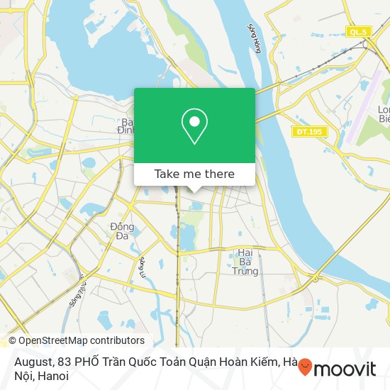 August, 83 PHỐ Trần Quốc Toản Quận Hoàn Kiếm, Hà Nội map
