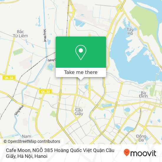 Cafe Moon, NGÕ 385 Hoàng Quốc Việt Quận Cầu Giấy, Hà Nội map