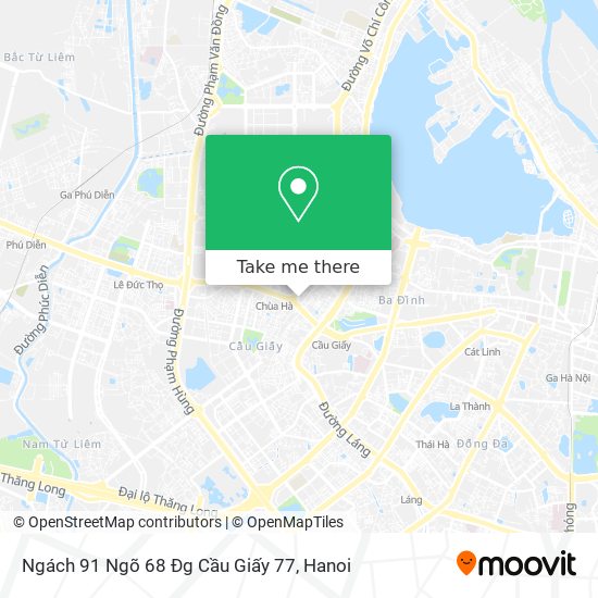 Ngách 91 Ngõ 68 Đg Cầu Giấy 77 map