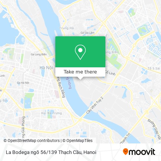 La Bodega ngõ 56/139 Thạch Cầu map