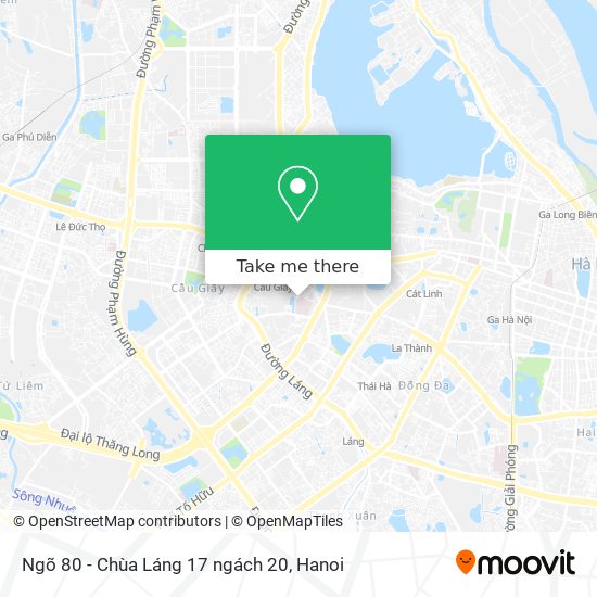 Ngõ 80 - Chùa Láng 17 ngách 20 map