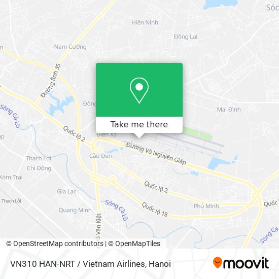 VN310 HAN-NRT / Vietnam Airlines map