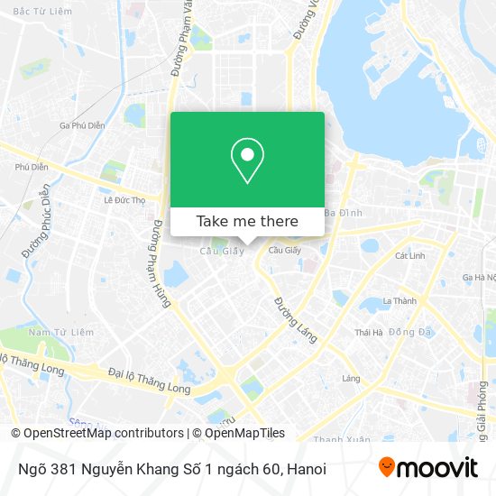 Ngõ 381 Nguyễn Khang Số 1 ngách 60 map