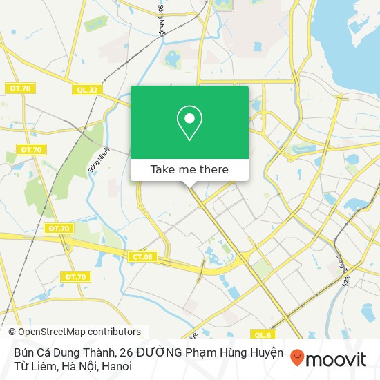Bún Cá Dung Thành, 26 ĐƯỜNG Phạm Hùng Huyện Từ Liêm, Hà Nội map
