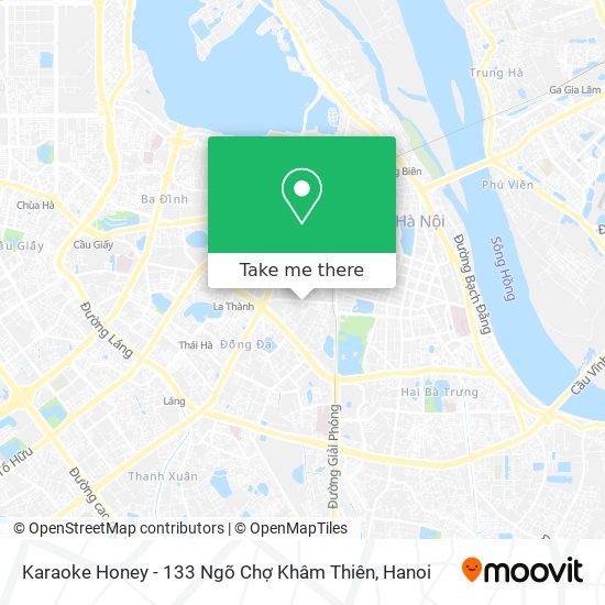 Karaoke Honey - 133 Ngõ Chợ Khâm Thiên map