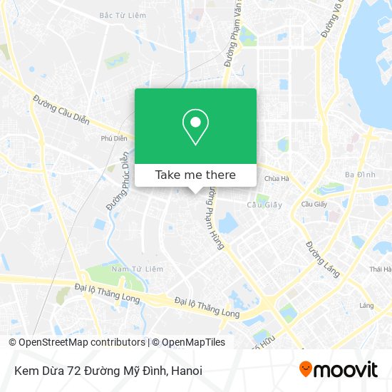 Kem Dừa 72 Đường Mỹ Đình map