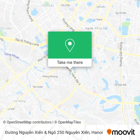 Đường Nguyễn Xiển & Ngõ 250 Nguyễn Xiển map