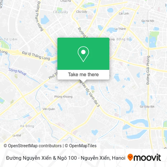 Đường Nguyễn Xiển & Ngõ 100 - Nguyễn Xiển map