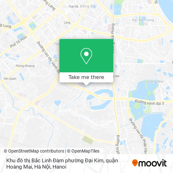 Khu đô thị Bắc Linh Đàm phường Đại Kim, quận Hoàng Mai, Hà Nội map