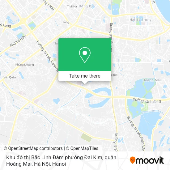 Khu đô thị Bắc Linh Đàm phường Đại Kim, quận Hoàng Mai, Hà Nội map