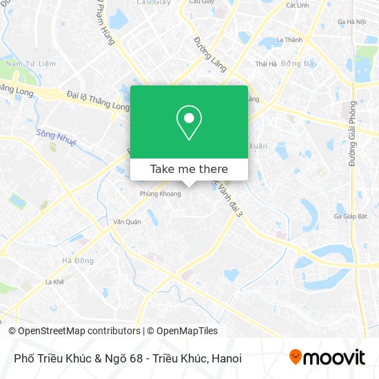 Phố Triều Khúc & Ngõ 68 - Triều Khúc map