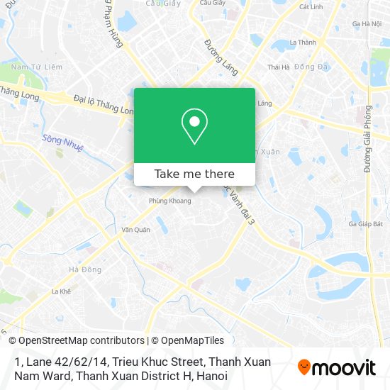 1, Lane 42 / 62 / 14, Trieu Khuc Street, Thanh Xuan Nam Ward, Thanh Xuan District H map