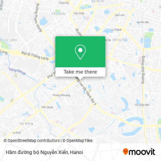 Hầm đường bộ Nguyễn Xiển map