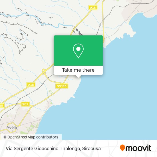 Via Sergente Gioacchino Tiralongo map