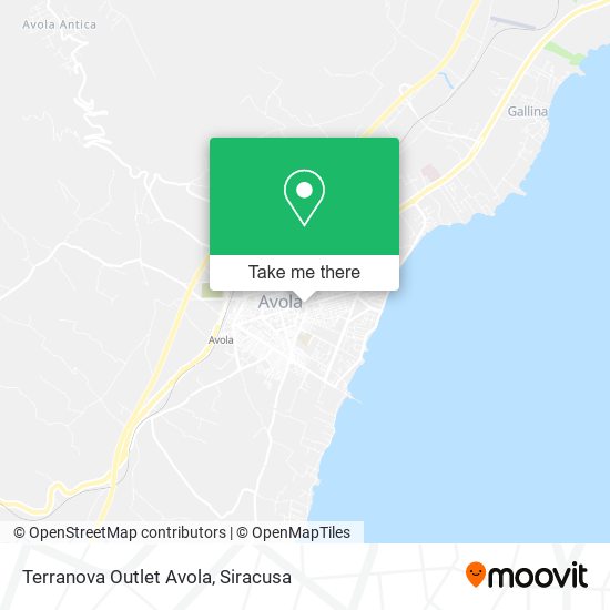 Terranova Outlet Avola map