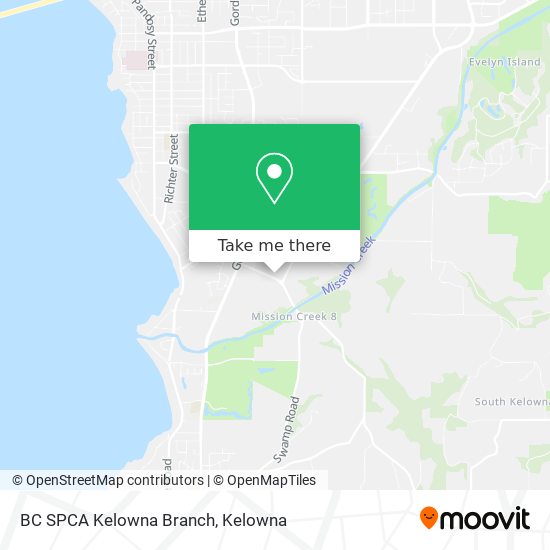 BC SPCA Kelowna Branch map