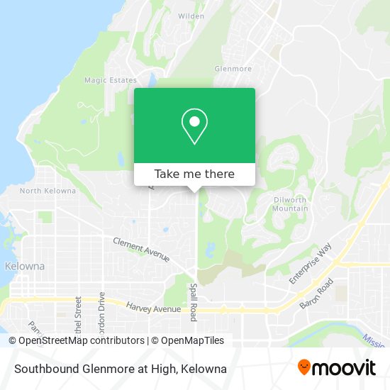 Southbound Glenmore at High map