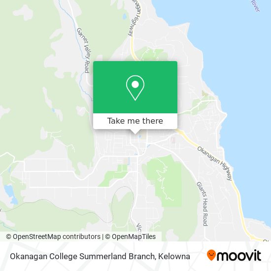Okanagan College Summerland Branch map