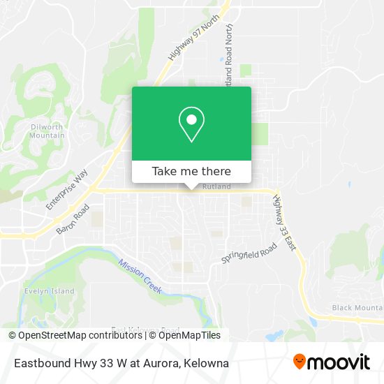 Eastbound Hwy 33 W at Aurora map